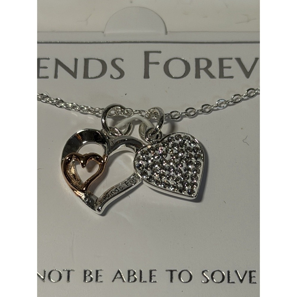 Brillance Friends Forever Swarovski Crystal Heart Pendant Necklace Gift Box NIB